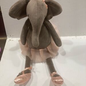 Jellycat Dancing Darcy Gray Elephant Plush with Pink Tutu 14” EUC